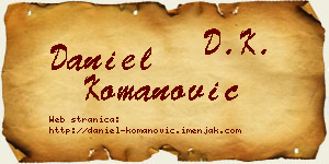 Daniel Komanović vizit kartica